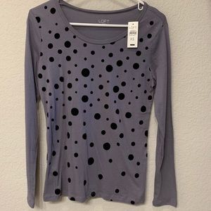 New w/ Tags! Loft Polka Dot Long Sleeved Shirt